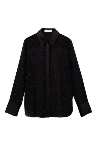 Chemise semi-transparente cloutée - Noir