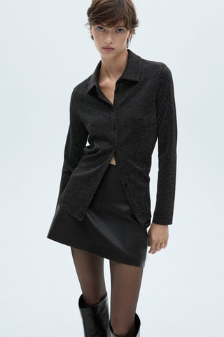 Chemise maille Lurex - Gris