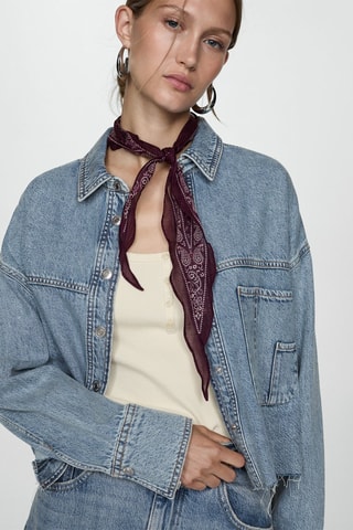 Surchemise en jean bas effiloché - Bleu