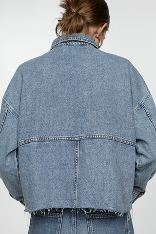 Surchemise en jean bas effiloché - Bleu