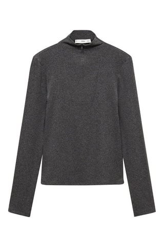 T-shirt col montant fermeture Éclair - Gris