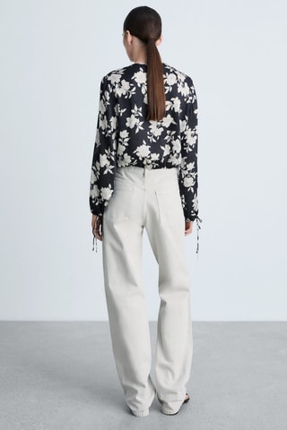 Blouse en imprimé floral - Noir