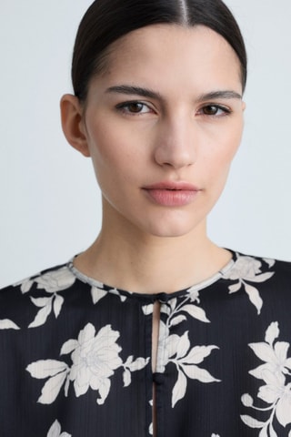 Blouse en imprimé floral - Noir