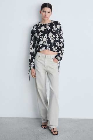 Blouse en imprimé floral - Noir