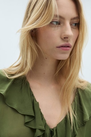 Blouse volants - Kaki