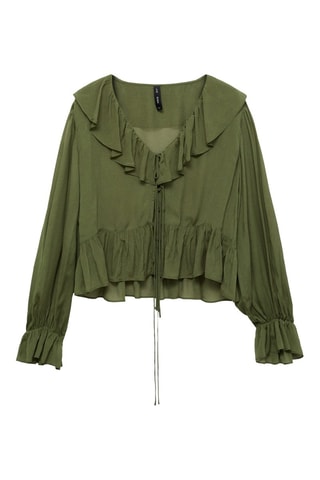 Blouse volants - Kaki