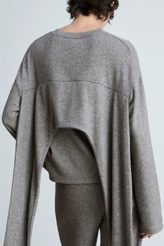 Sweat-shirt manches décoratives - Gris