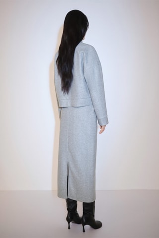 Sweat-shirt tissu éponge col montant - Gris