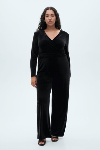 Combinaison cache-coeur velours - Noir