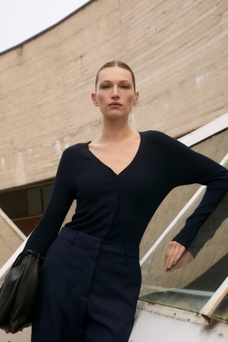 Combinaison bi-matière - Bleu marine