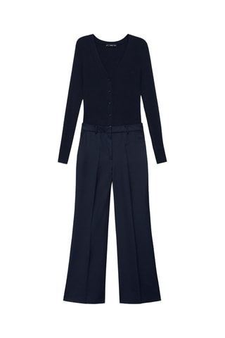 Combinaison bi-matière - Bleu marine