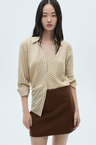 Jupe courte laine - Marron