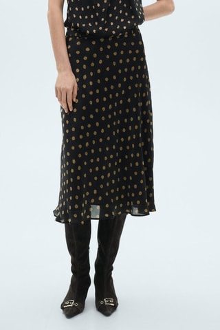 Jupe midi pois - Noir