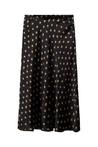 Jupe midi pois - Noir