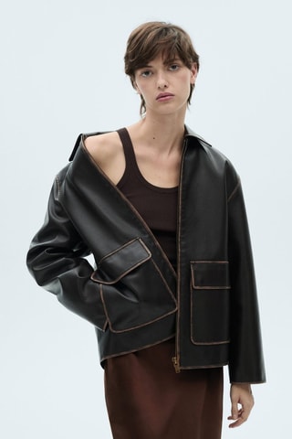 Jupe midi satinée - Chocolat