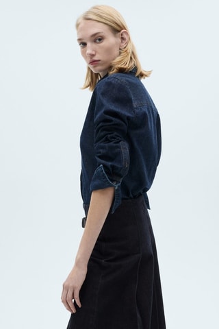 Jupe midi rinse wash boucle - Bleu