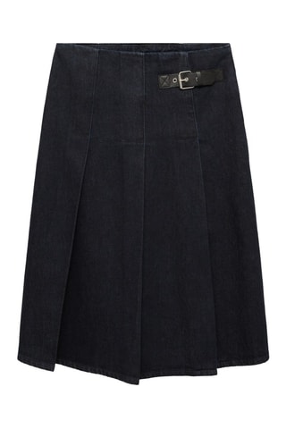 Jupe midi rinse wash boucle - Bleu