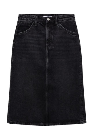Jupe midi denim - Noir