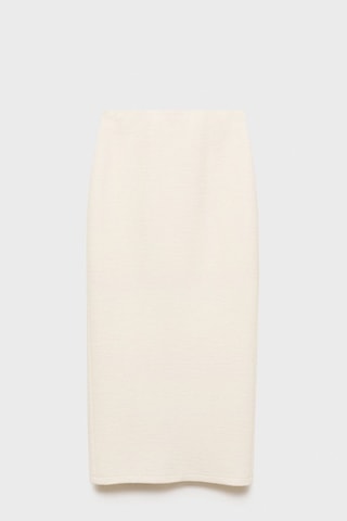 Jupe midi laine mélangée - Ecru