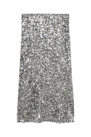 Jupe midi sequins - Argenté
