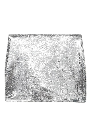 Mini-jupe à paillettes - Argenté