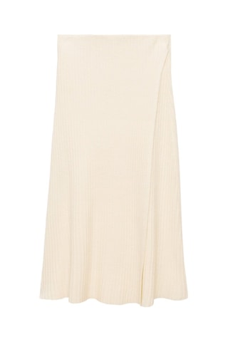 Jupe portefeuille en maille - Ecru