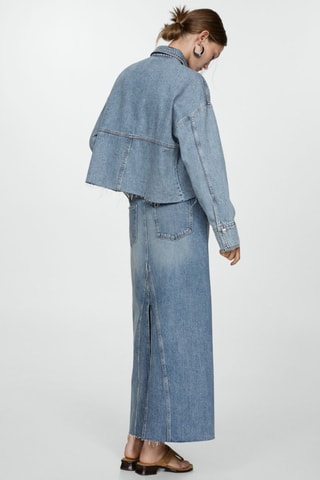 Jupe jean fendue - Bleu