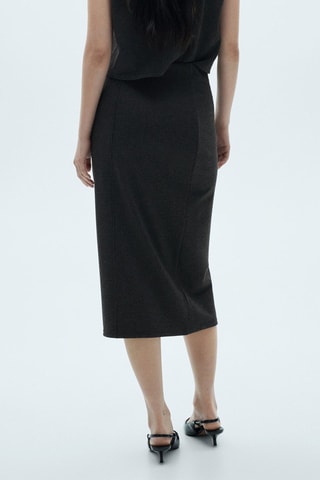 Jupe midi maille - Gris