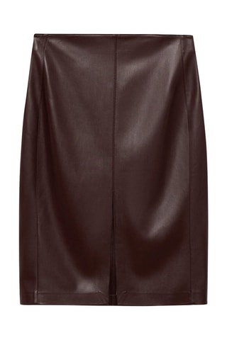 Jupe crayon similicuir - Bordeaux