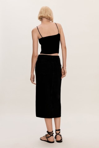 Jupe jean fendue - Noir