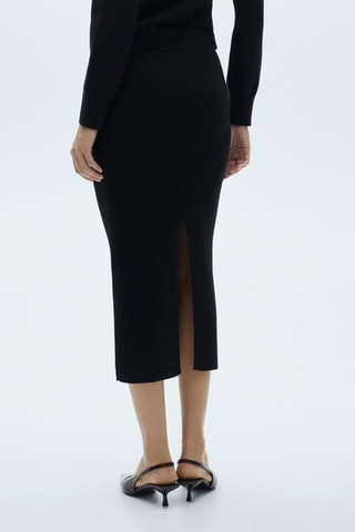 Jupe midi maille - Noir