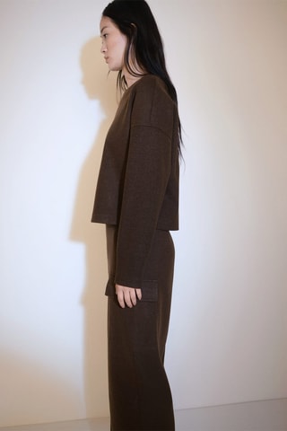 Jupe cargo fendue - Marron