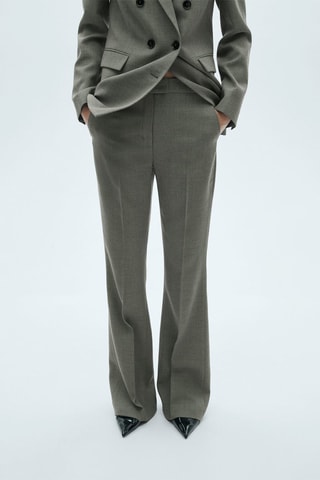 Pantalon de costume flare - Gris clair chiné