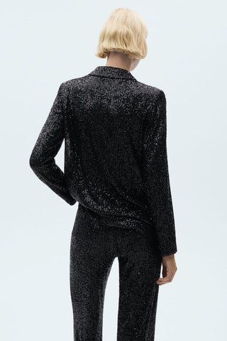 Blazer costume paillettes - Noir