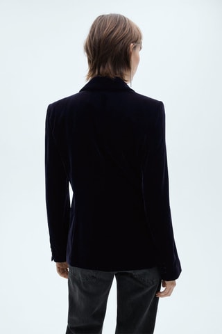 Blazer velours structuré - Bleu nuit