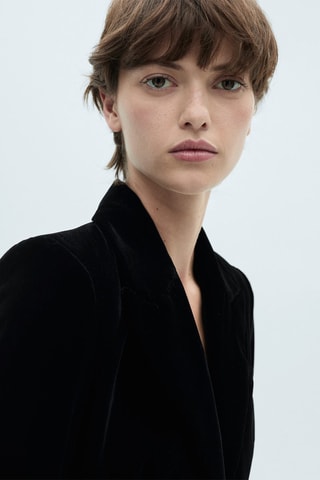 Blazer velours structuré - Noir