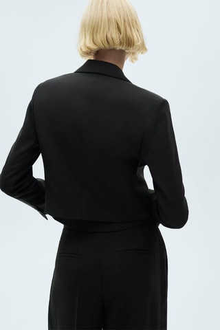 Blazer crop double boutonnage - Noir