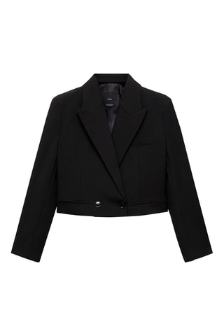 Blazer crop double boutonnage - Noir