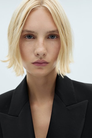 Blazer costume revers satinés - Noir