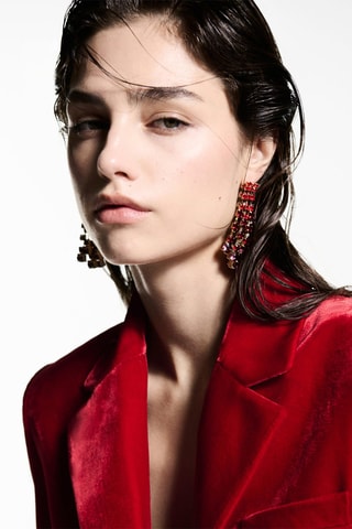 Blazer costume velours - Rouge