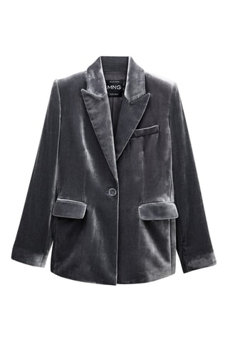 Blazer costume velours - Argenté