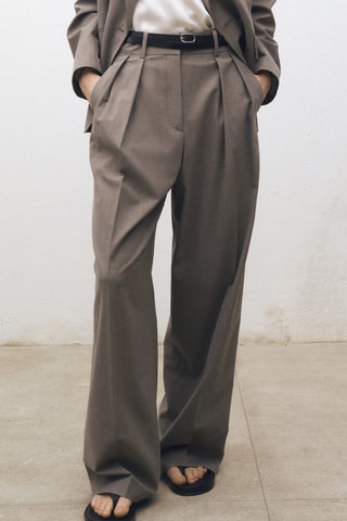 Pantalon wideleg - Marron