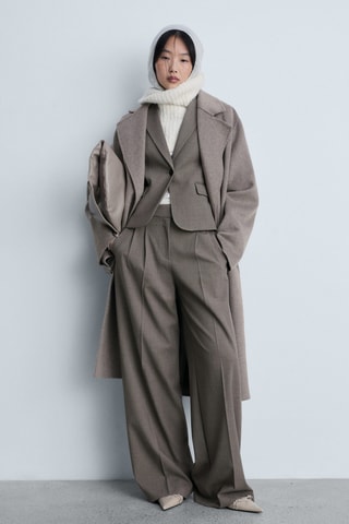 Pantalon wideleg - Marron