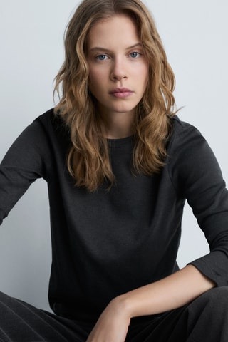 T-shirt slim - Gris foncé chine