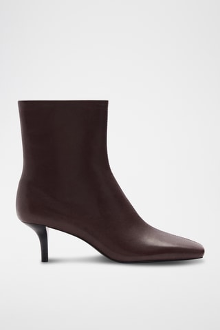 Bottines en cuir de chèvre - Chocolat