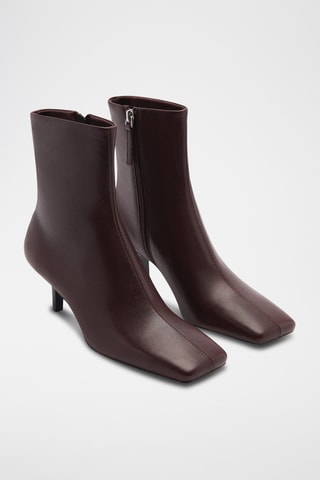 Bottines en cuir de chèvre - Chocolat