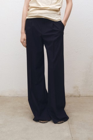 Pantalon wideleg - Bleu marine