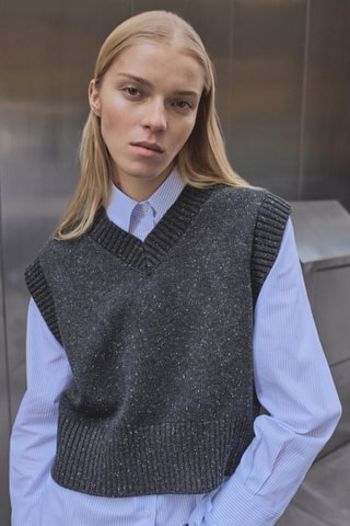 Pull sans manches - Gris chiné