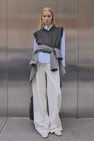 Pull sans manches - Gris chiné