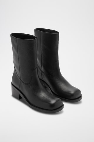 Bottines en cuir - Noir